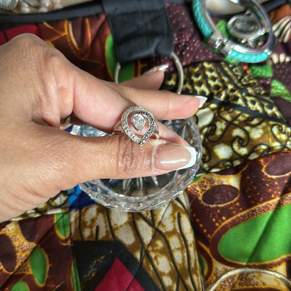 Marcaste ring with solitaire rare find, size 7